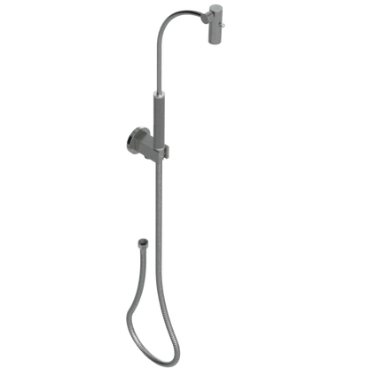 Rubinet Hand Held Shower Bidet with Extended Reach & Dual Function Spray Including Wall Bracket with Supply & Hose (Round) Satin Nickel