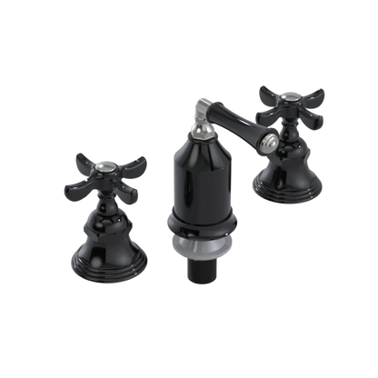 Rubinet Bidet Fitting with Spray, Diverter, and Vacum Breaker (Less Drain) Black