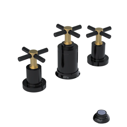 Rubinet Bidet Fitting with Spray, Diverter, and Vacuum Breaker (less drain) Black