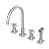 Rubinet Widespread Kitchen Set with Hand Spray Satin Chrome