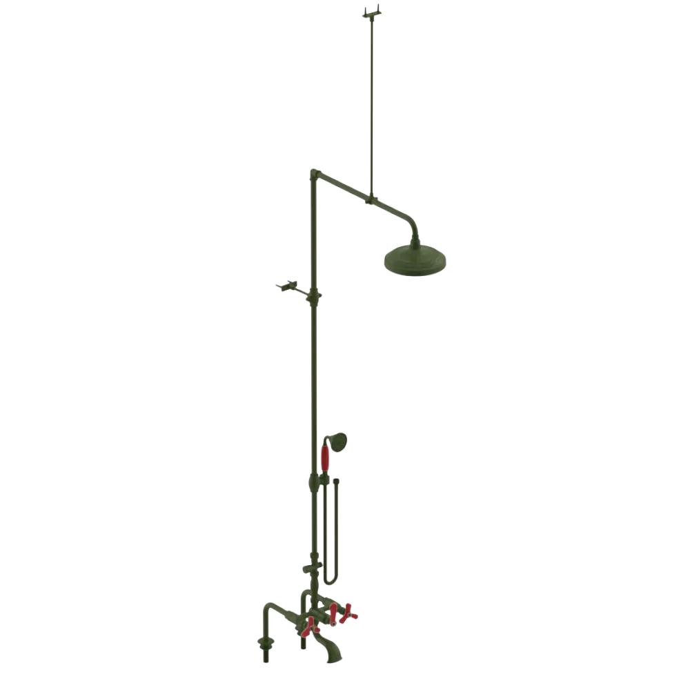 Rubinet Deck Mount Tub & Shower with Hand Held Shower Green Envy
