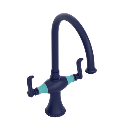 Rubinet Two Handle Single Hole Kitchen Set Midnight Blue