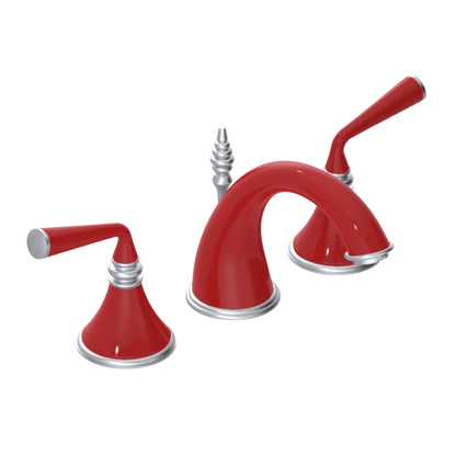 Rubinet Widespread Lav. Set. (less drain) Red