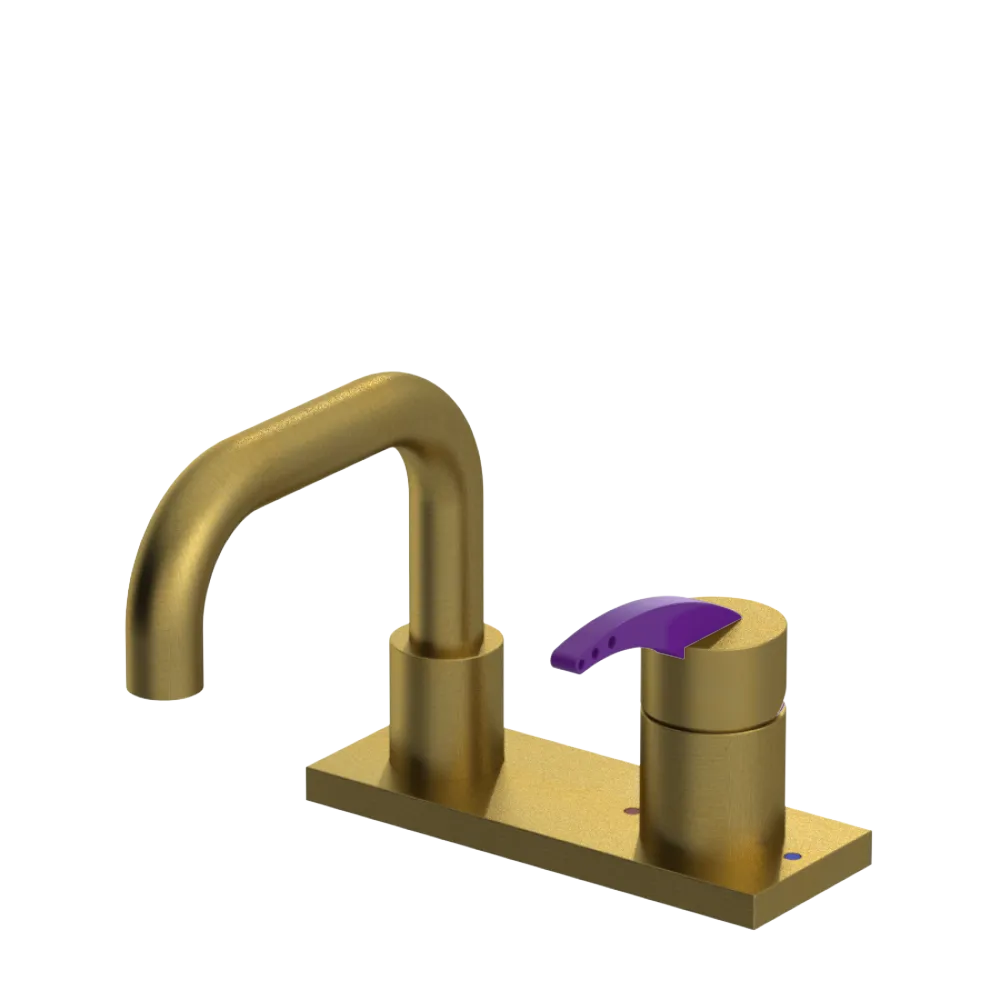 Rubinet 4" Centre Single Control Lav. Set. with Genesis spout (less drain) Antique Brass Matt