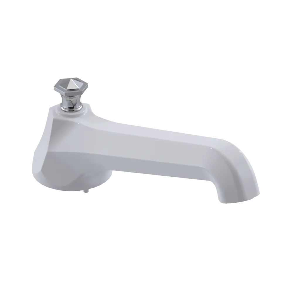Rubinet Tub Filler Spout Deck Mount White