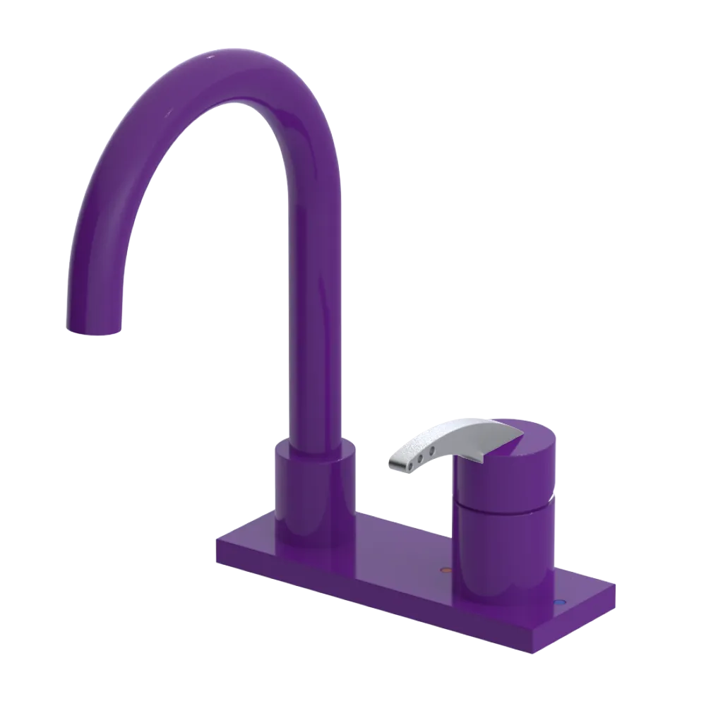 Rubinet 4" Centre Single Control Lav. Set. (less drain) Purple Haze