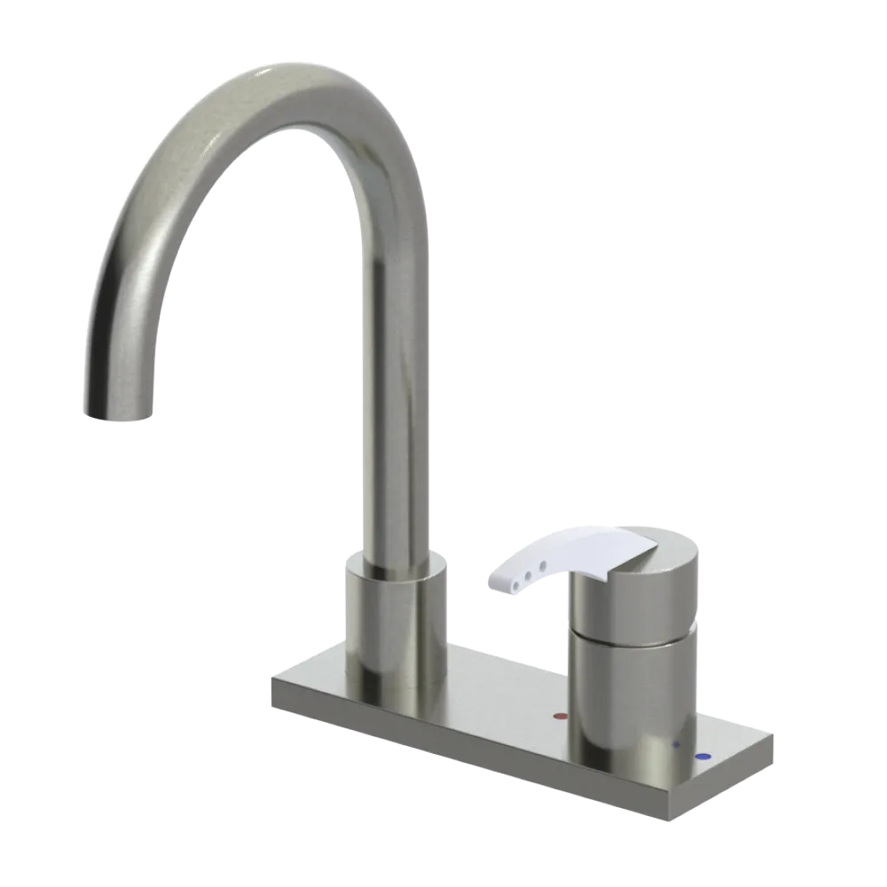 Rubinet 4" Centre Single Control Lav. Set. (less drain) Satin Nickel