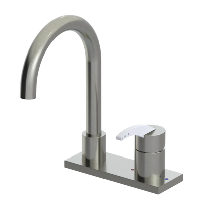 Rubinet 4" Centre Single Control Lav. Set. (less drain) Satin Nickel