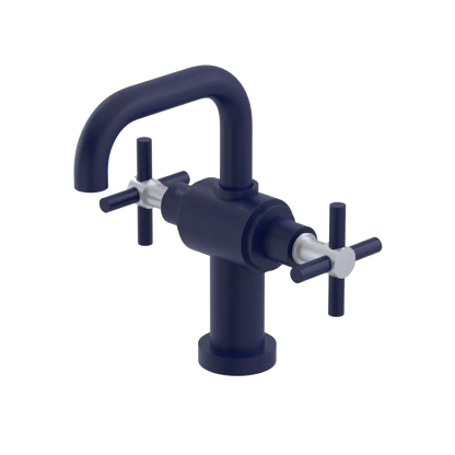 Rubinet Single Hole Dual Handle Lav. Set. (less drain) Midnight Blue