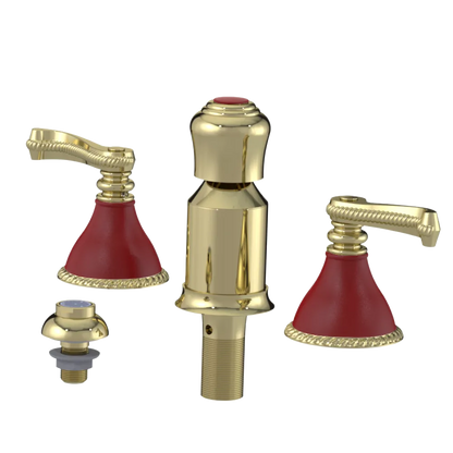 Rubinet Bidet Fitting with Spray, Diverter, and Vacum Breaker (Less Drain) Gold