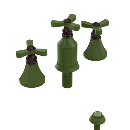 Rubinet Bidet Fitting with Spray, Diverter, and Vacum Breaker (Less Drain) Green Envy