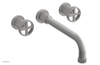 DUSTRIE Wall Lavatory Set - 10" Spout - Cross Handle - Grooved 370-11-10