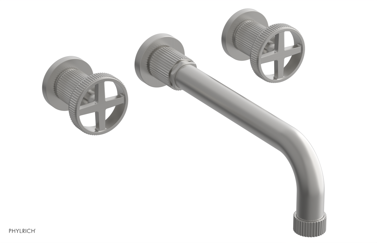 DUSTRIE Wall Lavatory Set - 10" Spout - Cross Handle - Grooved 370-11-10