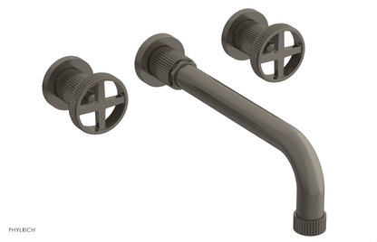 DUSTRIE Wall Lavatory Set - 10" Spout - Cross Handle - Grooved 370-11-10