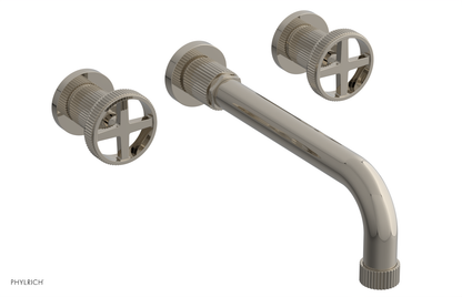 DUSTRIE Wall Lavatory Set - 10" Spout - Cross Handle - Grooved 370-11-10