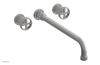 DUSTRIE Wall Lavatory Set - 14" Spout - Cross Handle - Grooved 370-11-14