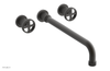 DUSTRIE Wall Lavatory Set - 14" Spout - Cross Handle - Grooved 370-11-14