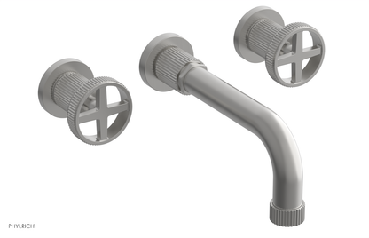 DUSTRIE Wall Lavatory Set - 7 5/8" Spout - Cross Handle - Grooved 370-11