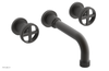 DUSTRIE Wall Lavatory Set - 7 5/8" Spout - Cross Handle - Grooved 370-11