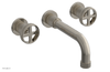 DUSTRIE Wall Lavatory Set - 7 5/8" Spout - Cross Handle - Grooved 370-11