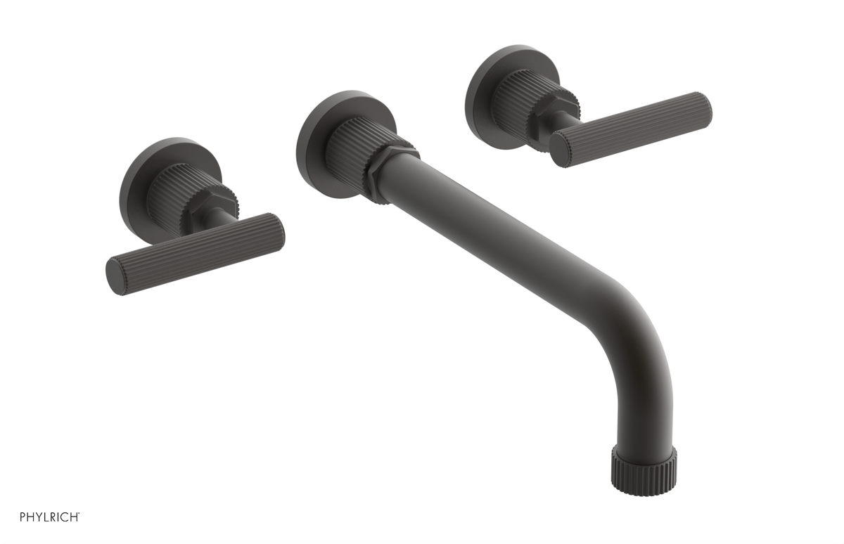 DUSTRIE Wall Lavatory Set - 10" Spout - Lever Handle - Grooved 370-12-10
