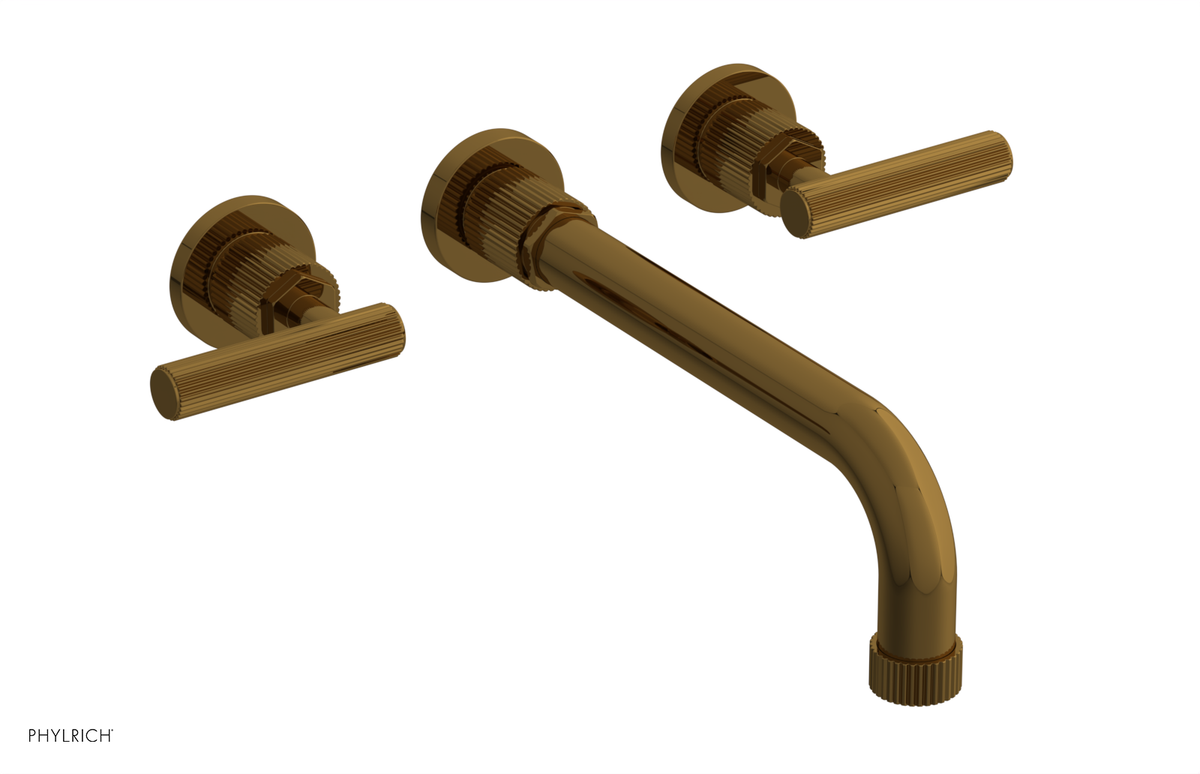 DUSTRIE Wall Lavatory Set - 10" Spout - Lever Handle - Grooved 370-12-10