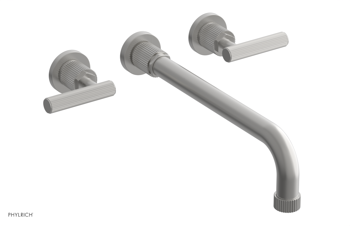 DUSTRIE Wall Lavatory Set - 12" Spout - Lever Handle - Grooved 370-12-12