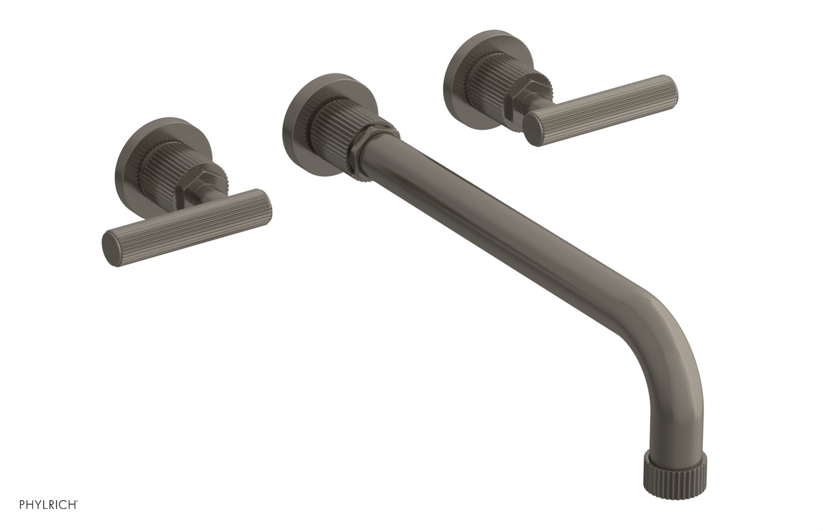 DUSTRIE Wall Lavatory Set - 12" Spout - Lever Handle - Grooved 370-12-12