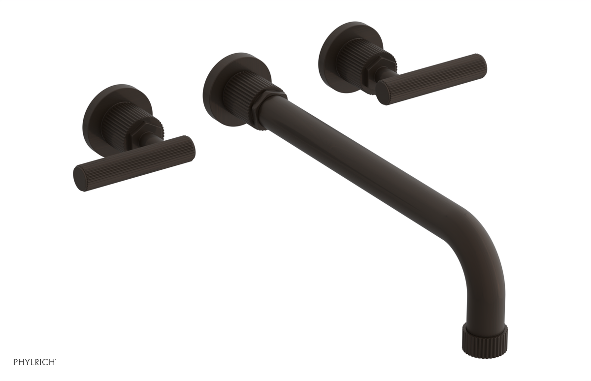 DUSTRIE Wall Lavatory Set - 12" Spout - Lever Handle - Grooved 370-12-12