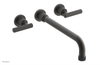 DUSTRIE Wall Lavatory Set - 12" Spout - Lever Handle - Grooved 370-12-12