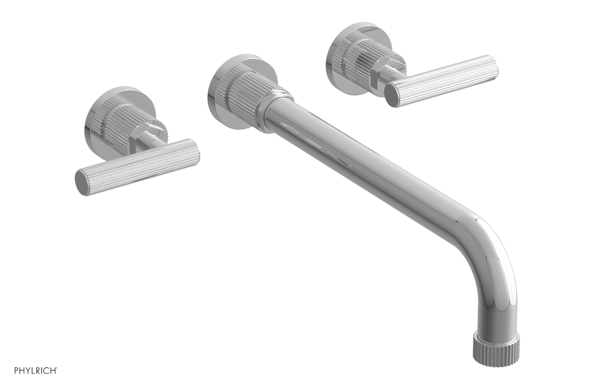 DUSTRIE Wall Lavatory Set - 12" Spout - Lever Handle - Grooved 370-12-12