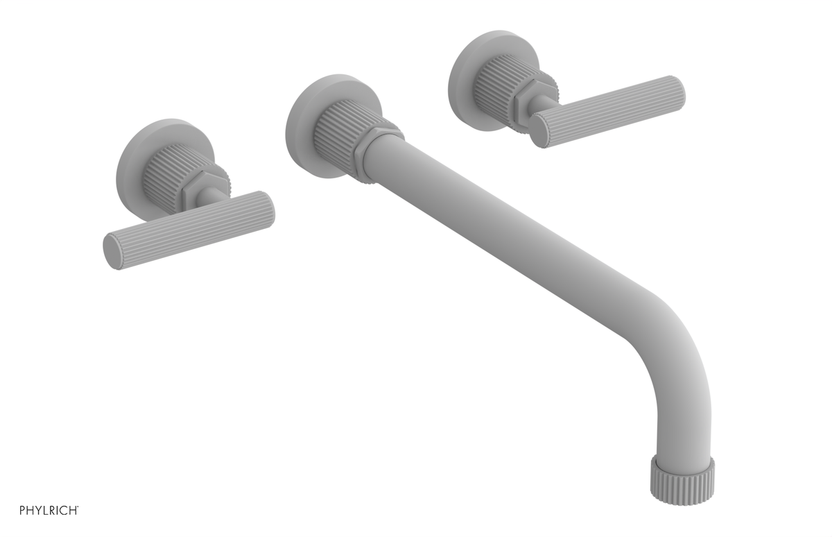 DUSTRIE Wall Lavatory Set - 12" Spout - Lever Handle - Grooved 370-12-12