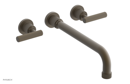 DUSTRIE Wall Lavatory Set - 12" Spout - Lever Handle - Grooved 370-12-12