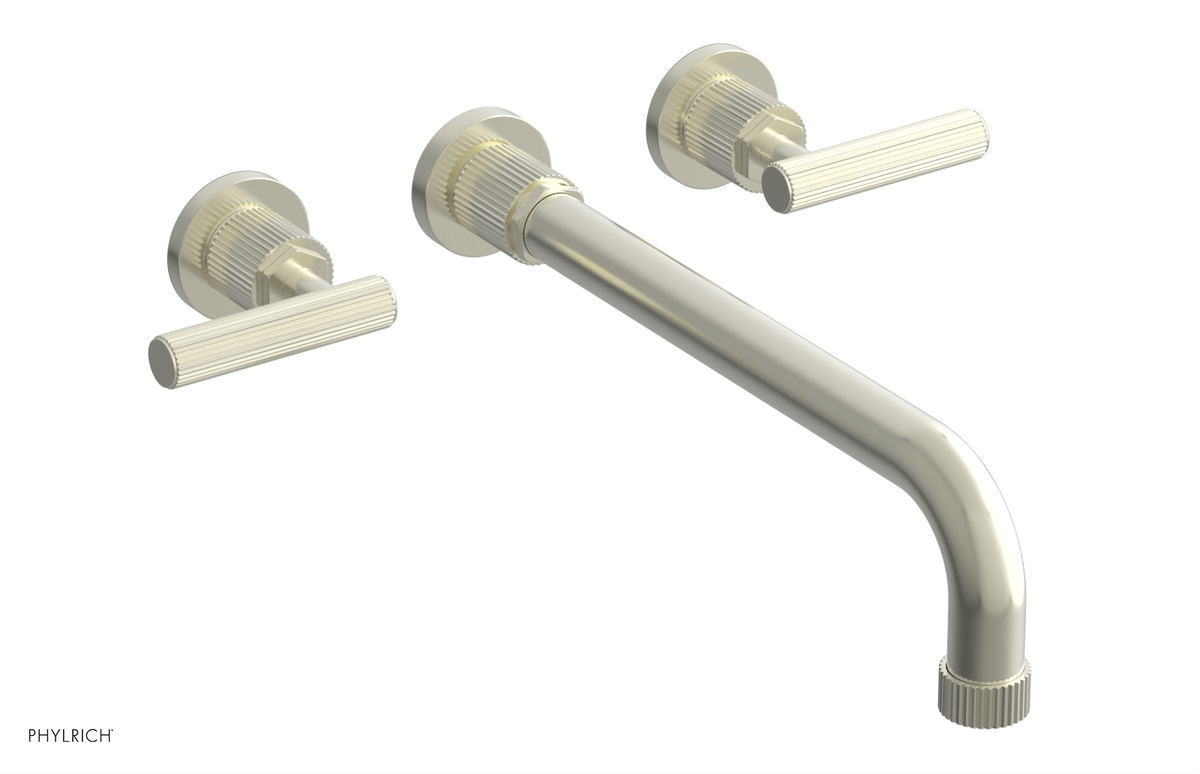 DUSTRIE Wall Lavatory Set - 12" Spout - Lever Handle - Grooved 370-12-12