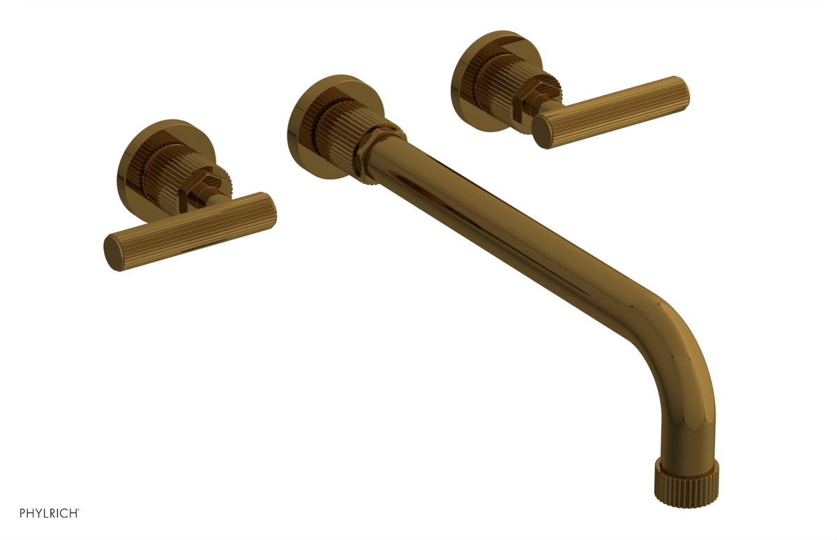 DUSTRIE Wall Lavatory Set - 12" Spout - Lever Handle - Grooved 370-12-12