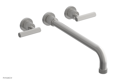 DUSTRIE Wall Lavatory Set - 14" Spout - Lever Handle - Grooved 370-12-14