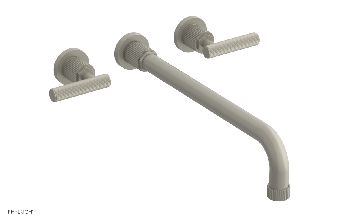 DUSTRIE Wall Lavatory Set - 14" Spout - Lever Handle - Grooved 370-12-14