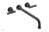 DUSTRIE Wall Lavatory Set - 14" Spout - Lever Handle - Grooved 370-12-14