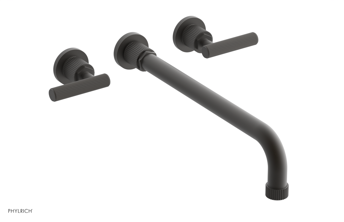 DUSTRIE Wall Lavatory Set - 14" Spout - Lever Handle - Grooved 370-12-14