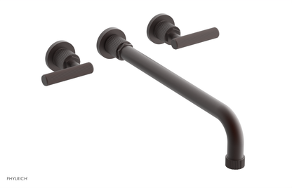 DUSTRIE Wall Lavatory Set - 14" Spout - Lever Handle - Grooved 370-12-14