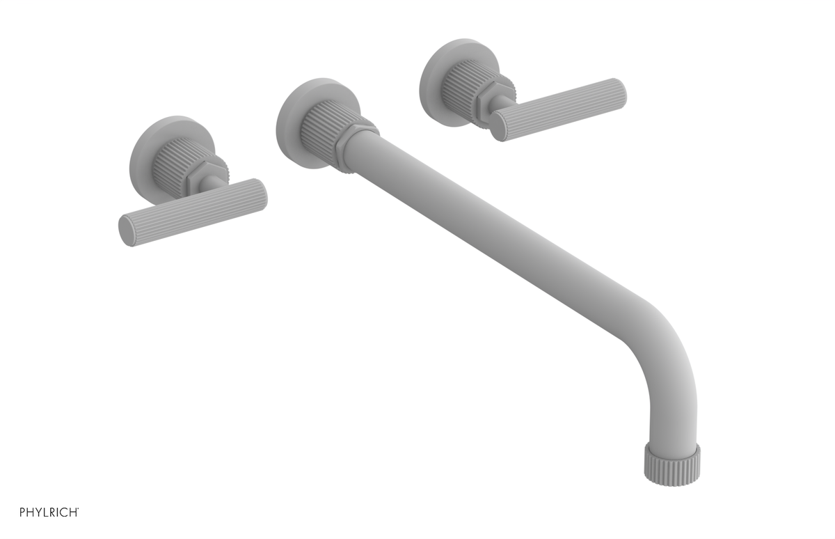 DUSTRIE Wall Lavatory Set - 14" Spout - Lever Handle - Grooved 370-12-14