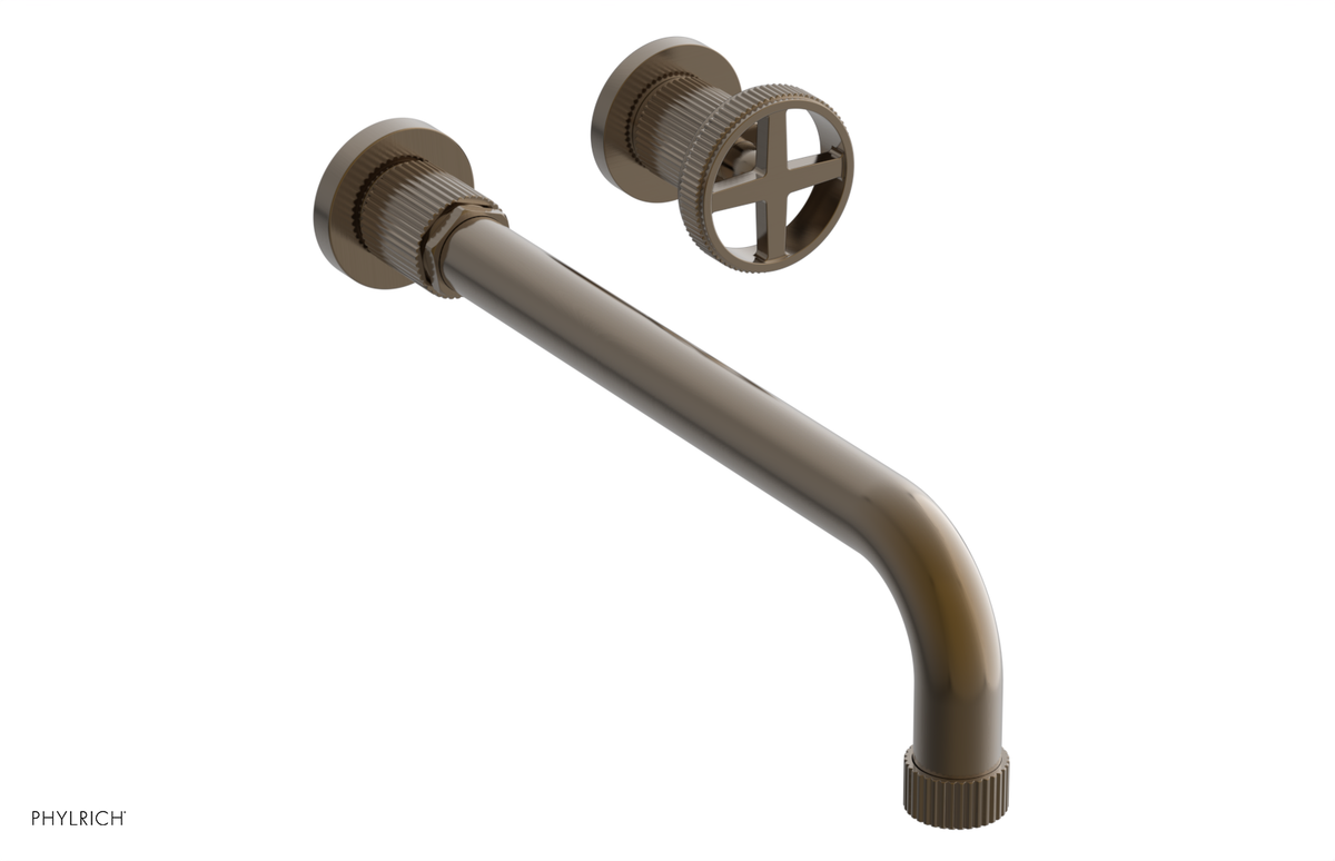DUSTRIE Single Handle Wall Lavatory Set - 12" Spout - Grooved 370-15-12
