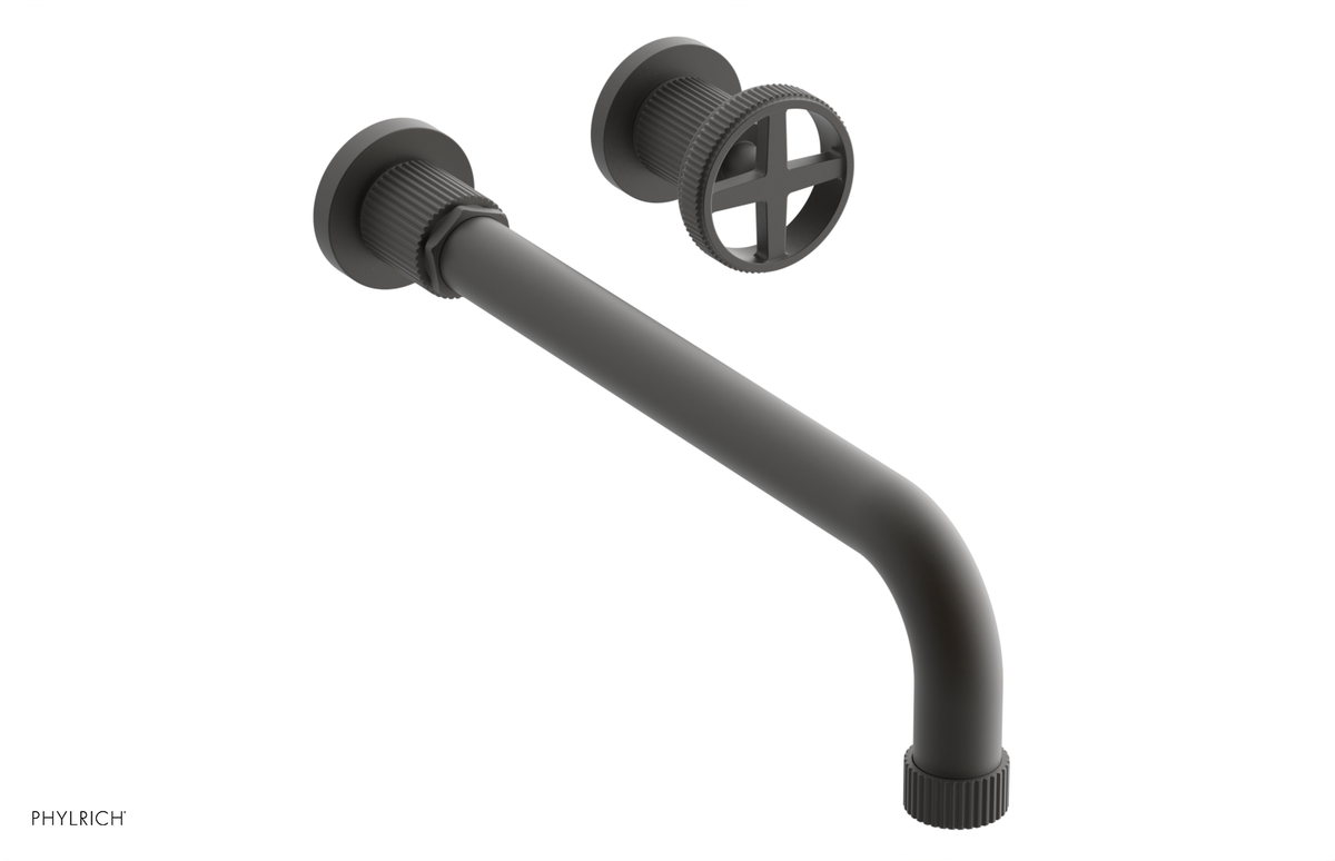DUSTRIE Single Handle Wall Lavatory Set - 12" Spout - Grooved 370-15-12