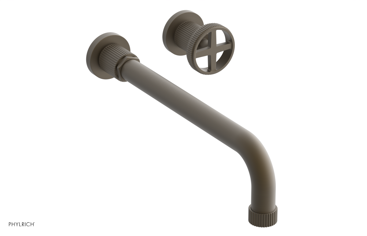 DUSTRIE Single Handle Wall Lavatory Set - 12" Spout - Grooved 370-15-12