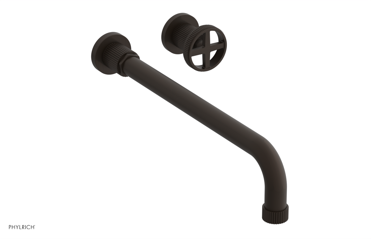 DUSTRIE Single Handle Wall Lavatory Set - 14" Spout - Grooved 370-15-14