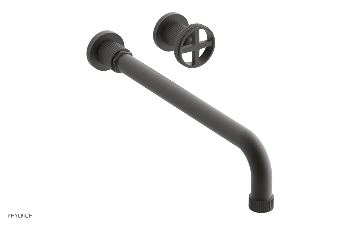 DUSTRIE Single Handle Wall Lavatory Set - 14" Spout - Grooved 370-15-14