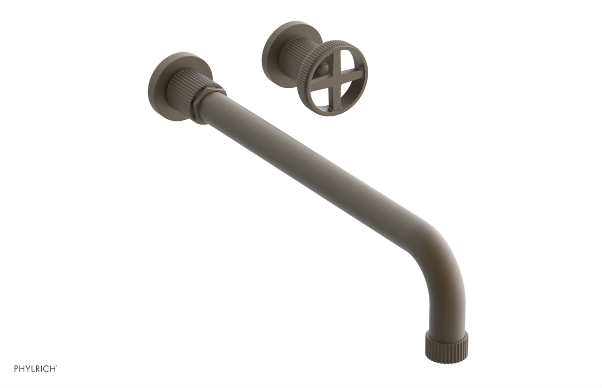 DUSTRIE Single Handle Wall Lavatory Set - 14" Spout - Grooved 370-15-14