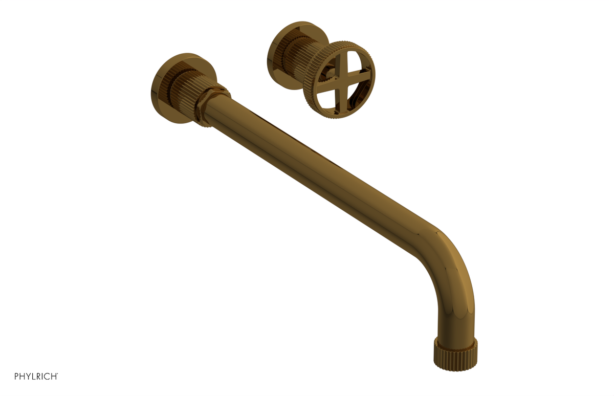 DUSTRIE Single Handle Wall Lavatory Set - 14" Spout - Grooved 370-15-14