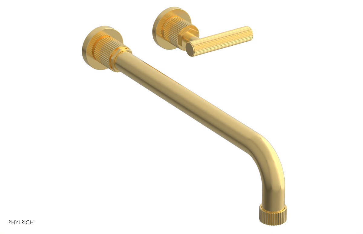 DUSTRIE Single Handle Wall Lavatory Set - 14" Spout - Grooved 370-16-14