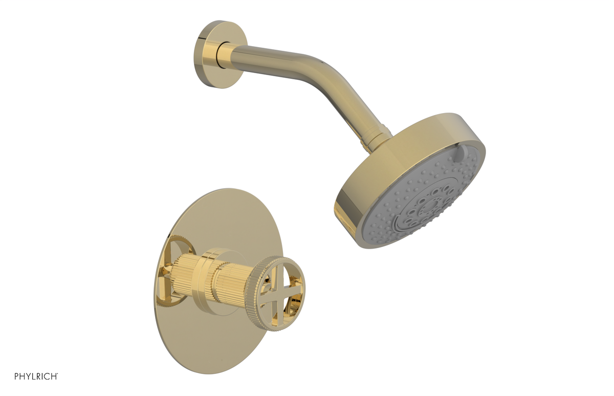 DUSTRIE - Pressure Balance Shower Set - Cross Handle - Grooved 370-21